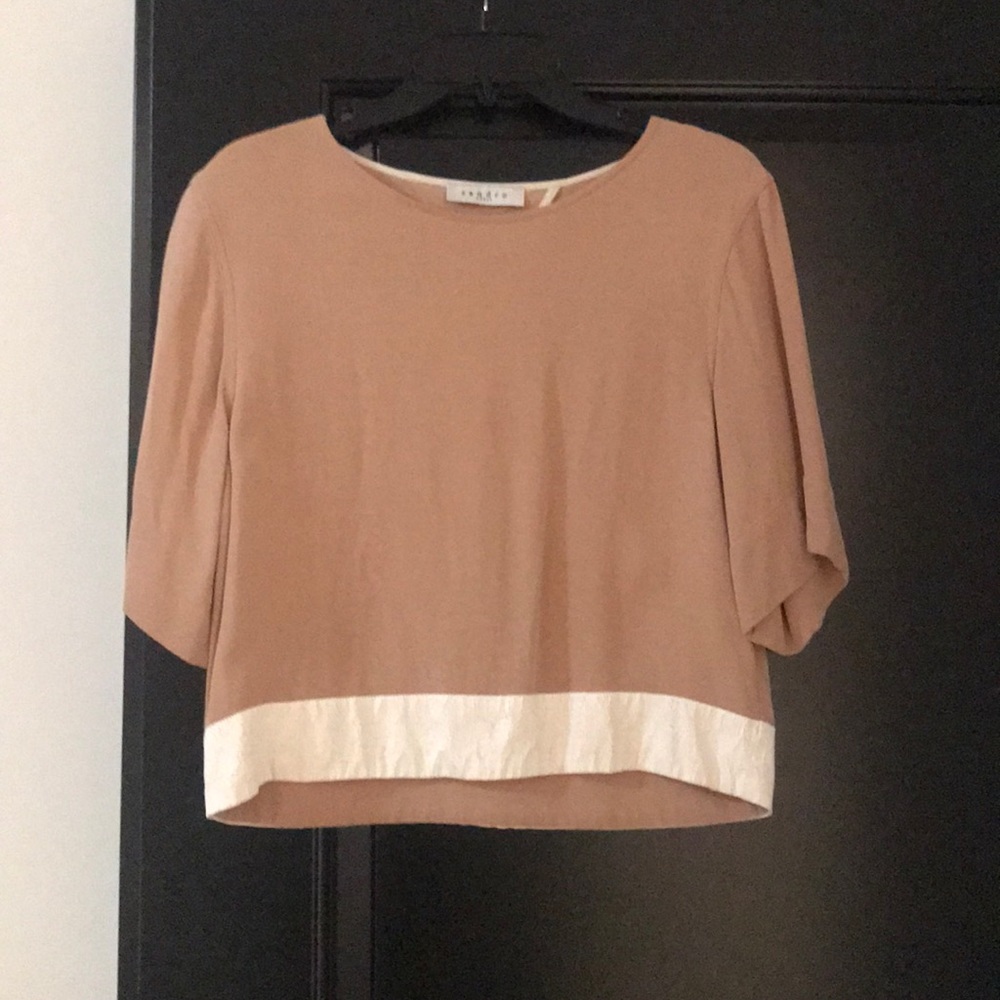 Sandro cutout back crop top- size 1